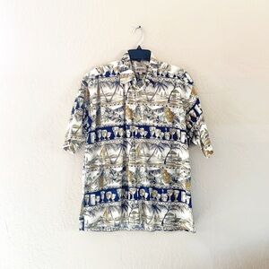 🌿Final Sale Campia‎ Moda Button Up Tropical Island Shirt